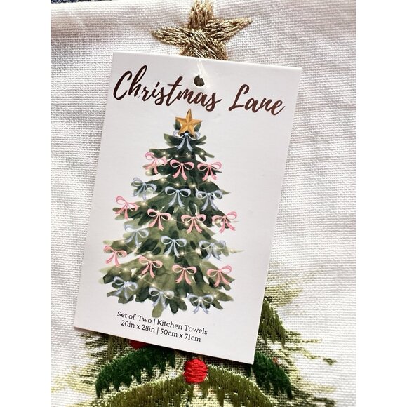 CHRISTMAS CHEETAH Kitchen Towel Set of 2 Embroidered BEADED Detailed 20" x 28 - Picture 4 of 10